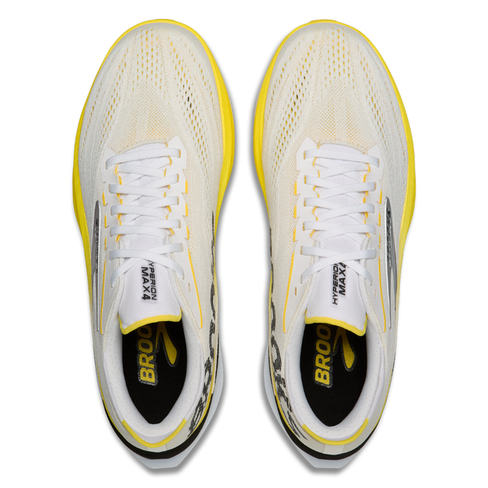 Brooks Men's Hyperion Max 4 Running Shoes in White/Cyber Yellow/Black AW26