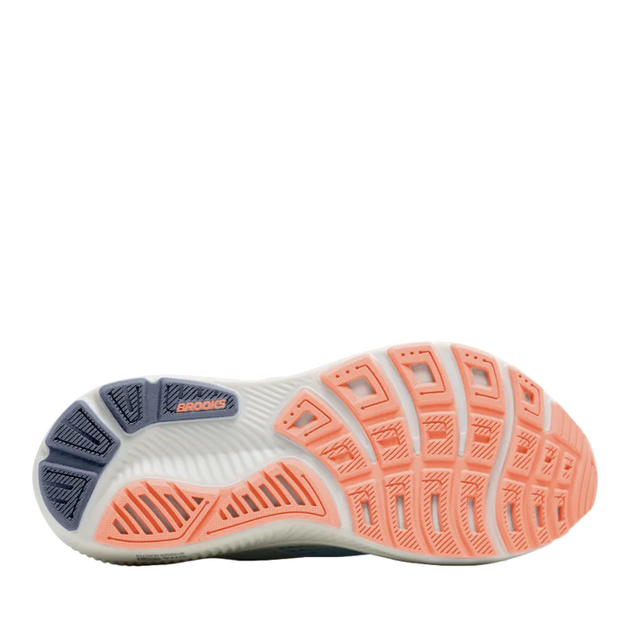 Brooks Women's Ghost 18 Wide Fitting (D) Running Shoes in Star White/Cyber Peach/Grey AW26