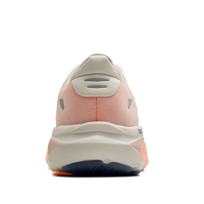 Brooks Women's Ghost 18 Wide Fitting (D) Running Shoes in Star White/Cyber Peach/Grey AW26