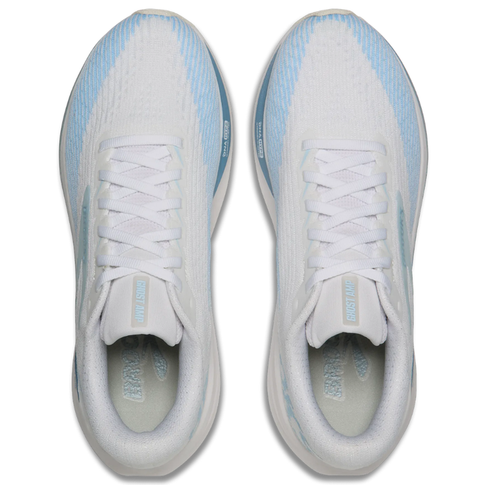 Brooks Women's Ghost Amp Running Shoes in White/Blue/Metallic AW26