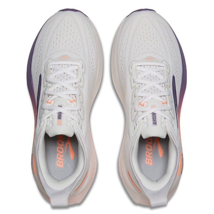 Brooks Women's Glycerin 23 Running Shoes in White/Mulled Grape/Clear AW26