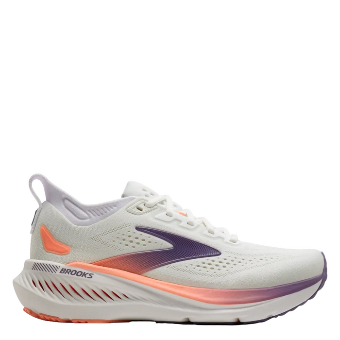 Brooks Women's Glycerin GTS 23 Running Shoes in White/Mulled Grape/Clear AW26
