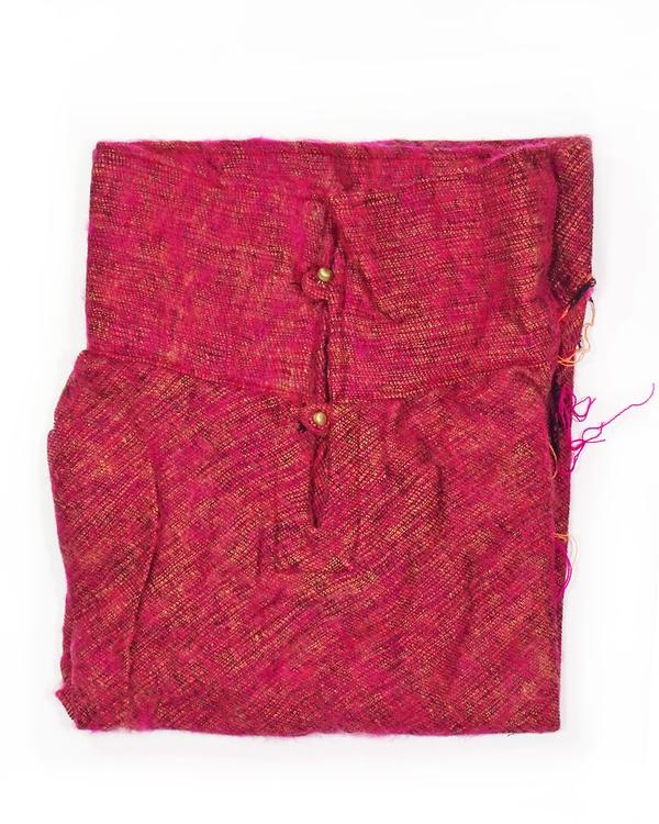 Brushed Woven Poncho with Collar