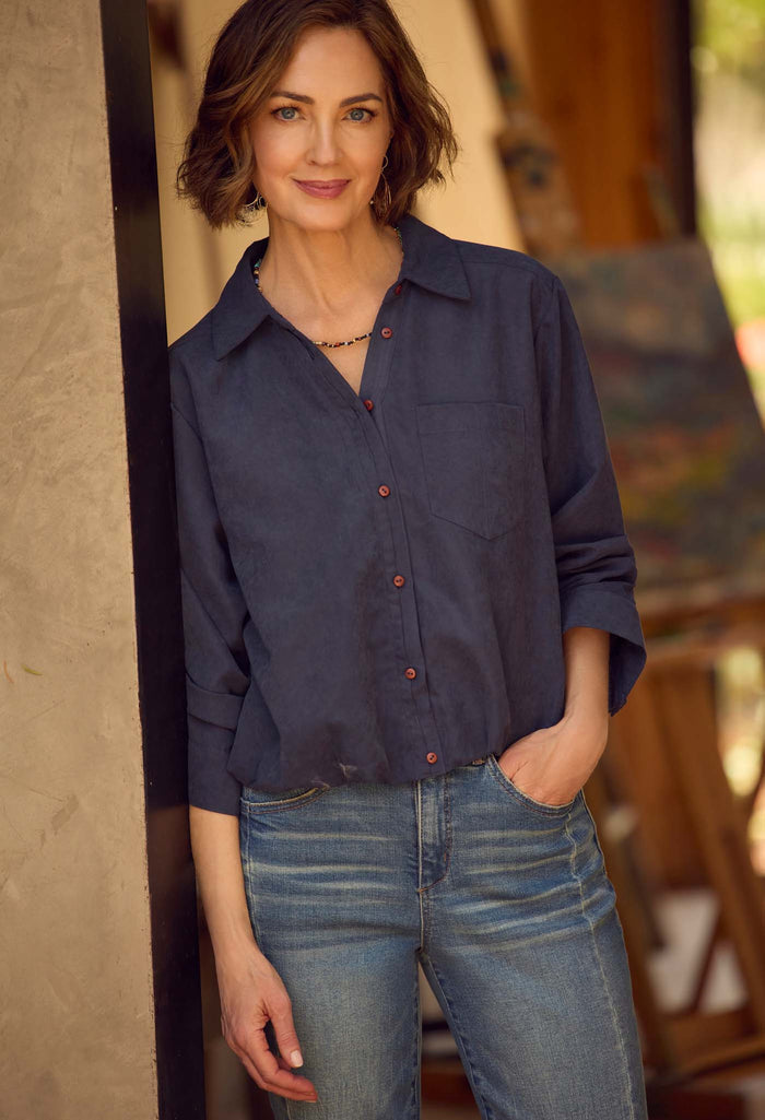 Bubble Hem Woven Shirt