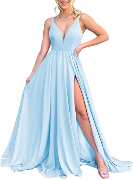 Burnt Orange Chiffon Bridesmaid Dresses Corset Back Adjustable Spaghetti Straps Maxi Dress with Slit