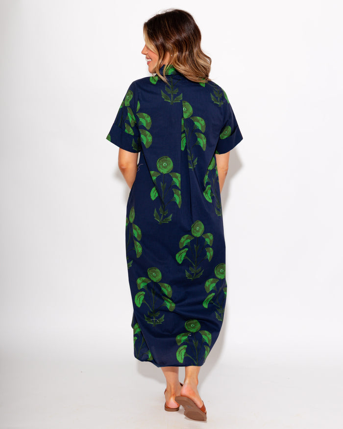 Button Front Floral Midi Dress