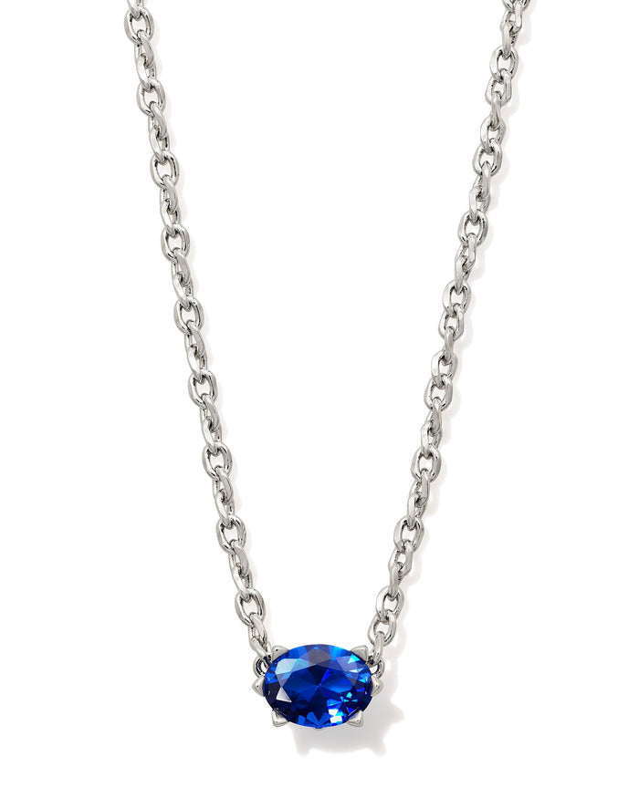 Cailin Gold Pendant Necklace in Silver Blue Crystal