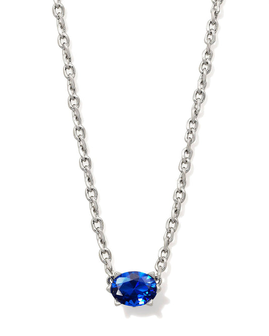 Cailin Gold Pendant Necklace in Silver Blue Crystal