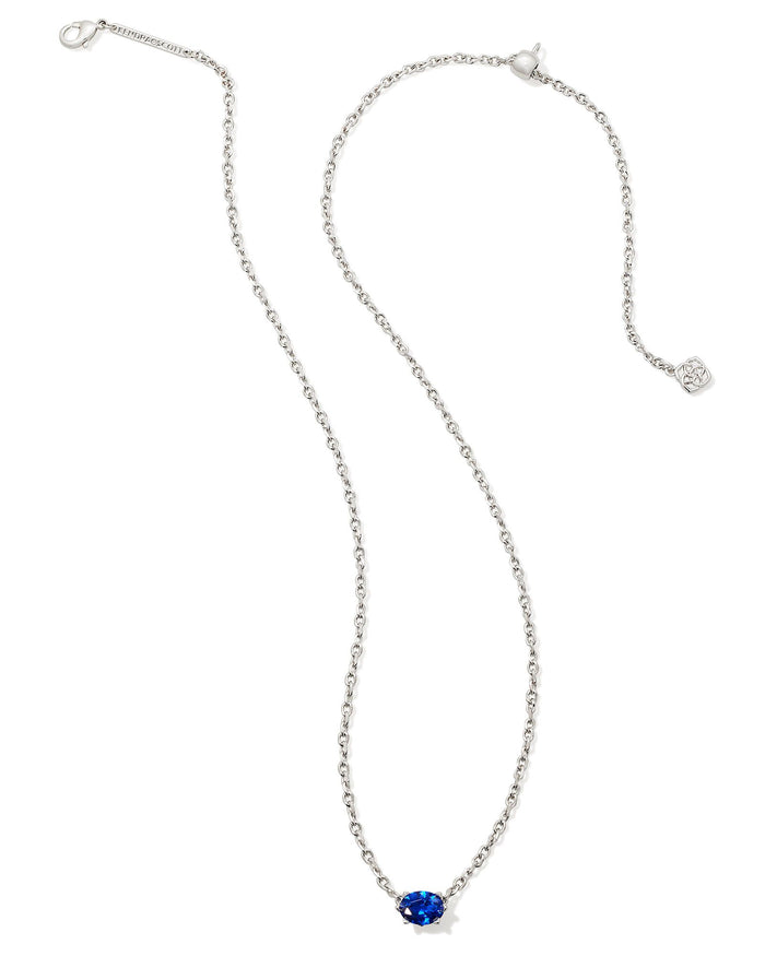 Cailin Gold Pendant Necklace in Silver Blue Crystal