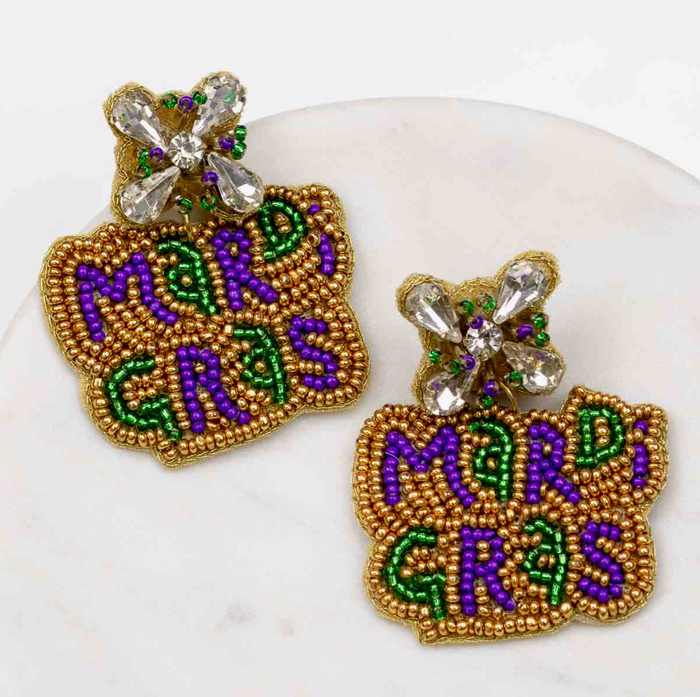Canal Street Mardi Gras Beaded Earrings