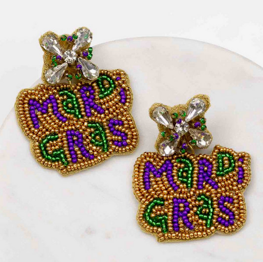 Canal Street Mardi Gras Beaded Earrings