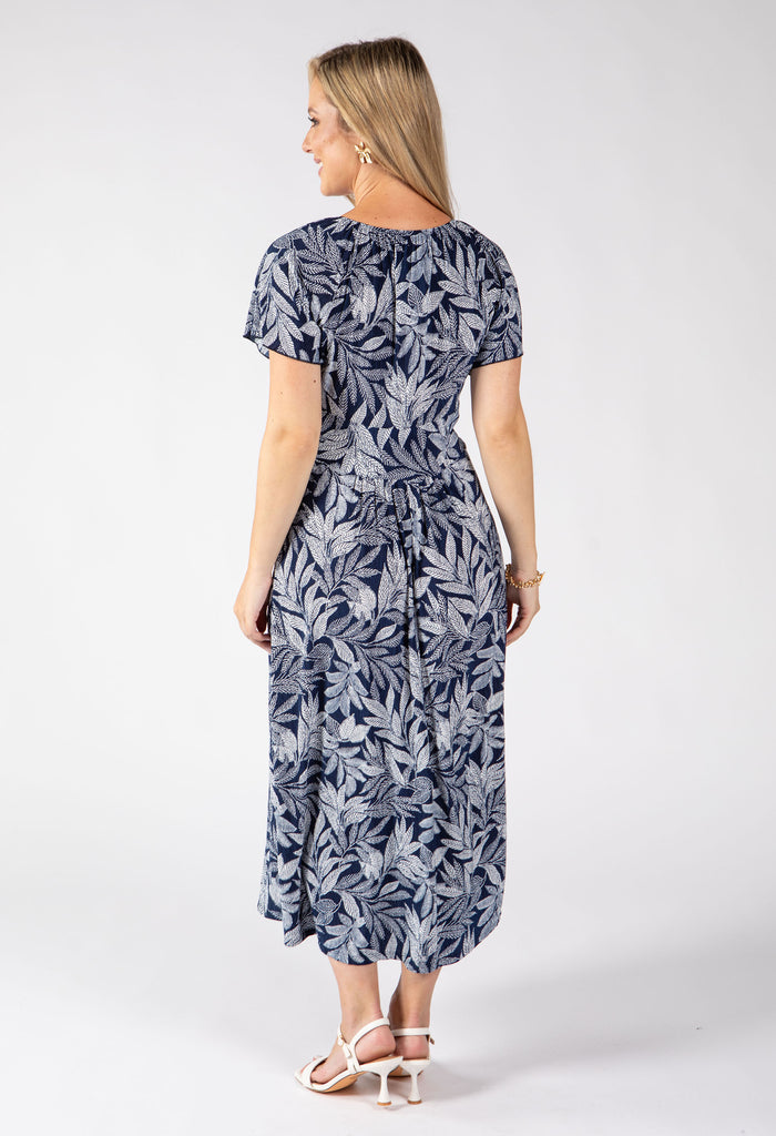 Canon Leaf Print Midi Dress