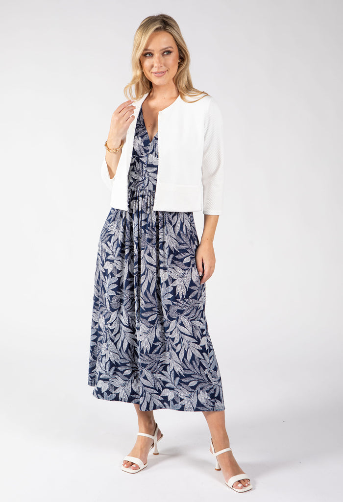 Canon Leaf Print Midi Dress