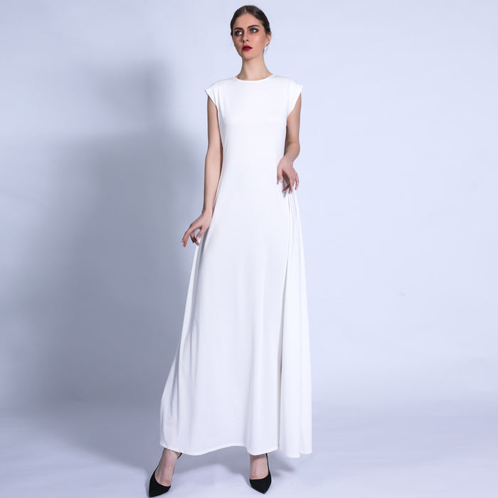 Cap Sleeve Muslim Photography Dresses 2021 Elegant Maxi Dress For women