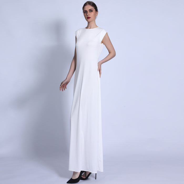 Cap Sleeve Muslim Photography Dresses 2021 Elegant Maxi Dress For women
