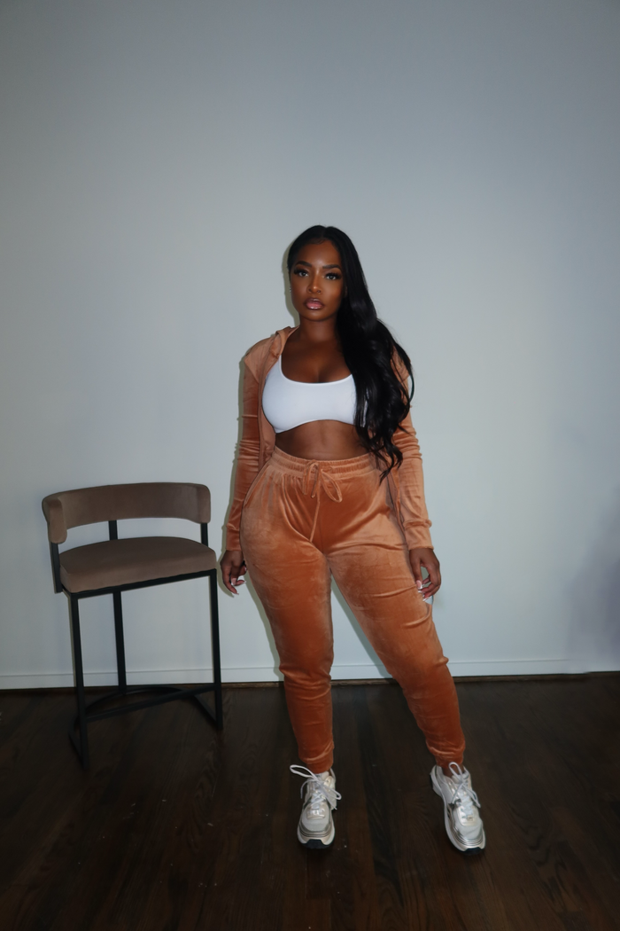 Carmel velour jogger