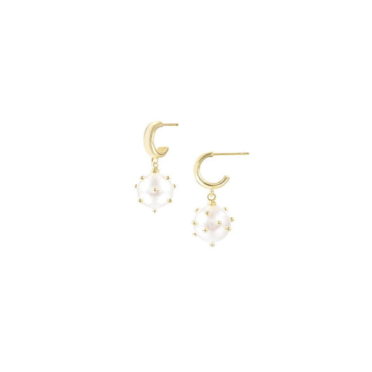 Carolina Mini Drop Earrings in Pearl