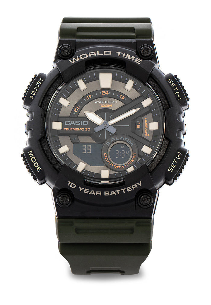 Casio AEQ-110W-3AVDF Digital Analog Rubber Strap Watch For Men-Watch Portal Philippines