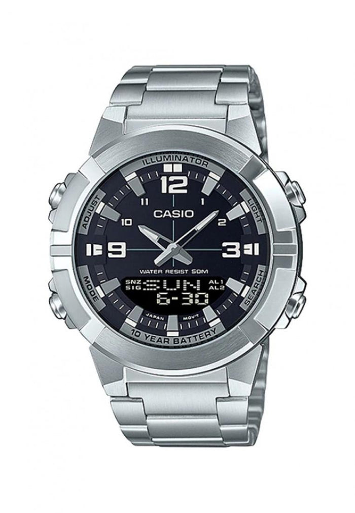 Casio AMW-870D-1A Digital Analog Stainless Steel Strap Watch For Men-Watch Portal Philippines