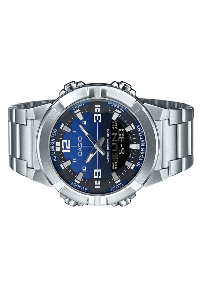 Casio AMW-870DA-2A1 Analog Digital Stainless Steel Band Watch For Men-Watch Portal Philippines