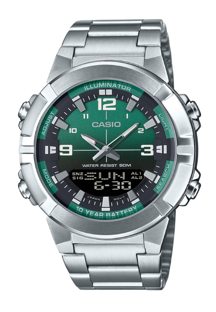 Casio AMW-870DA-3A Analog Digital Stainless Steel Band Watch For Men-Watch Portal Philippines