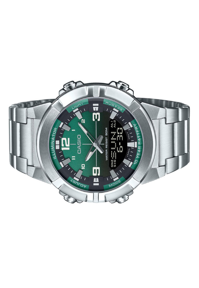 Casio AMW-870DA-3A Analog Digital Stainless Steel Band Watch For Men-Watch Portal Philippines
