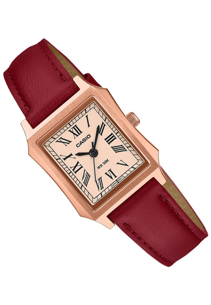 Casio Analog Leather Strap Watch for Women LTP-B190RGL-4BVDF-Watch Portal Philippines