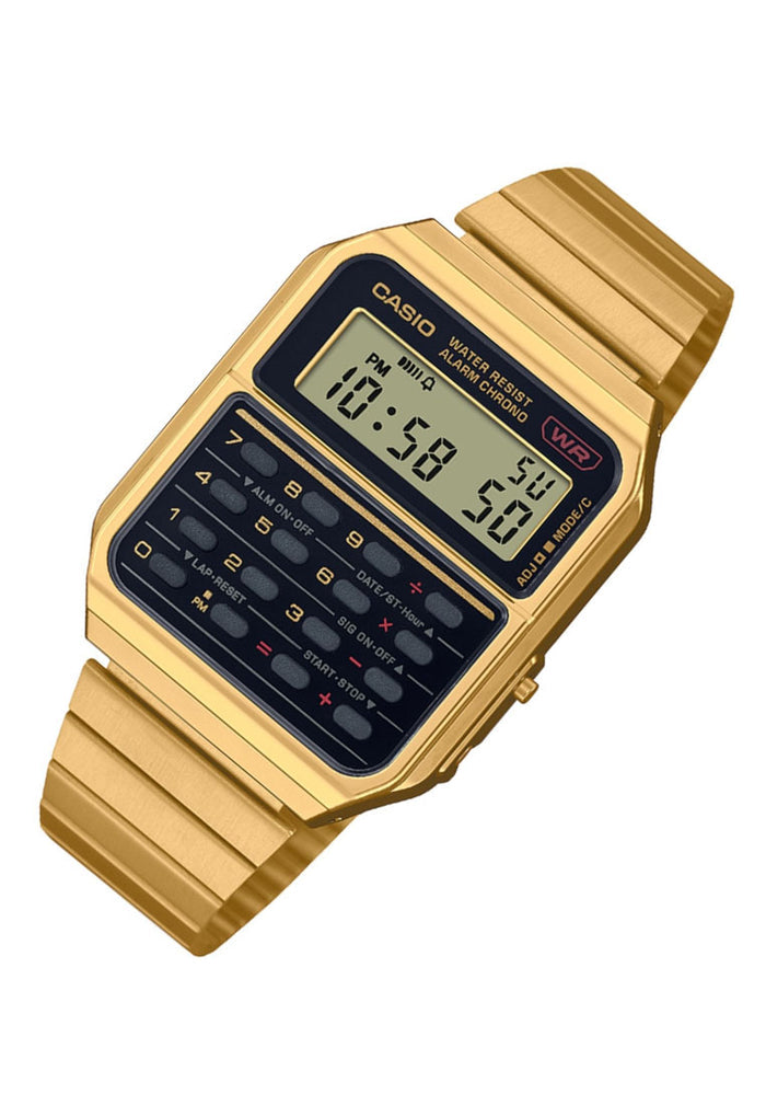 Casio CA-500WEG-1A Digital Calculator Stainless Steel Strap Watch-Watch Portal Philippines