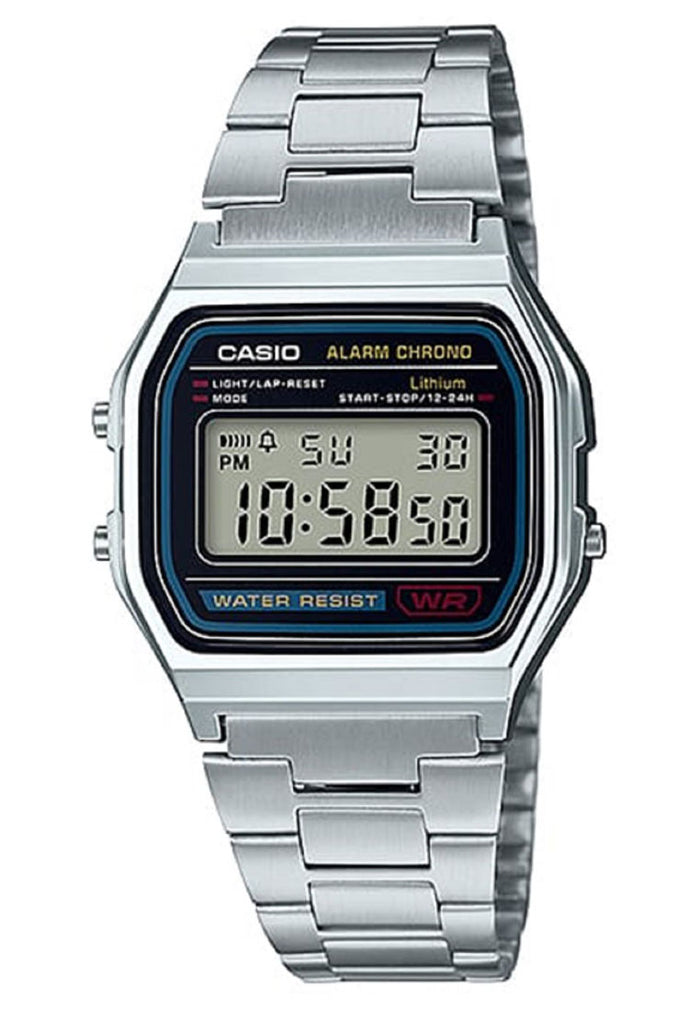 Casio Couple Watch COUPLE-A158-A159WG-1DF Digital Stainless Steel Strap Watch-Watch Portal Philippines