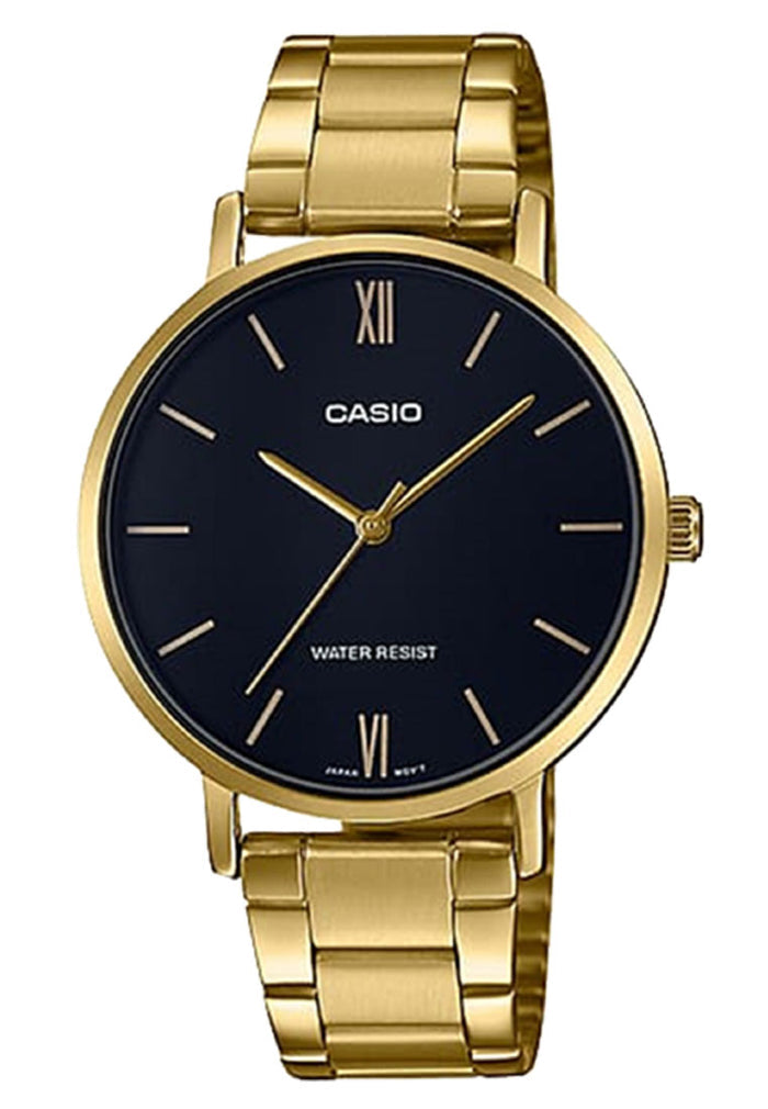 Casio Couple Watch COUPLE-VT01G-1B Analog Stainless Steel Strap Watch-Watch Portal Philippines