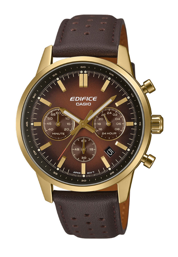 Casio Edifice EFR-575CL-5ADF Leather Strap Analog Watch for Men-Watch Portal Philippines