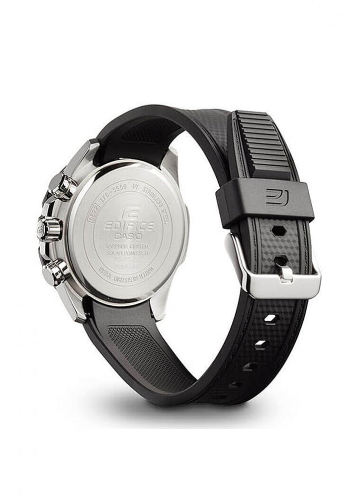 Casio Edifice EFS-S550PB-1A Solar Chronograph Rubber Strap Watch For Men-Watch Portal Philippines