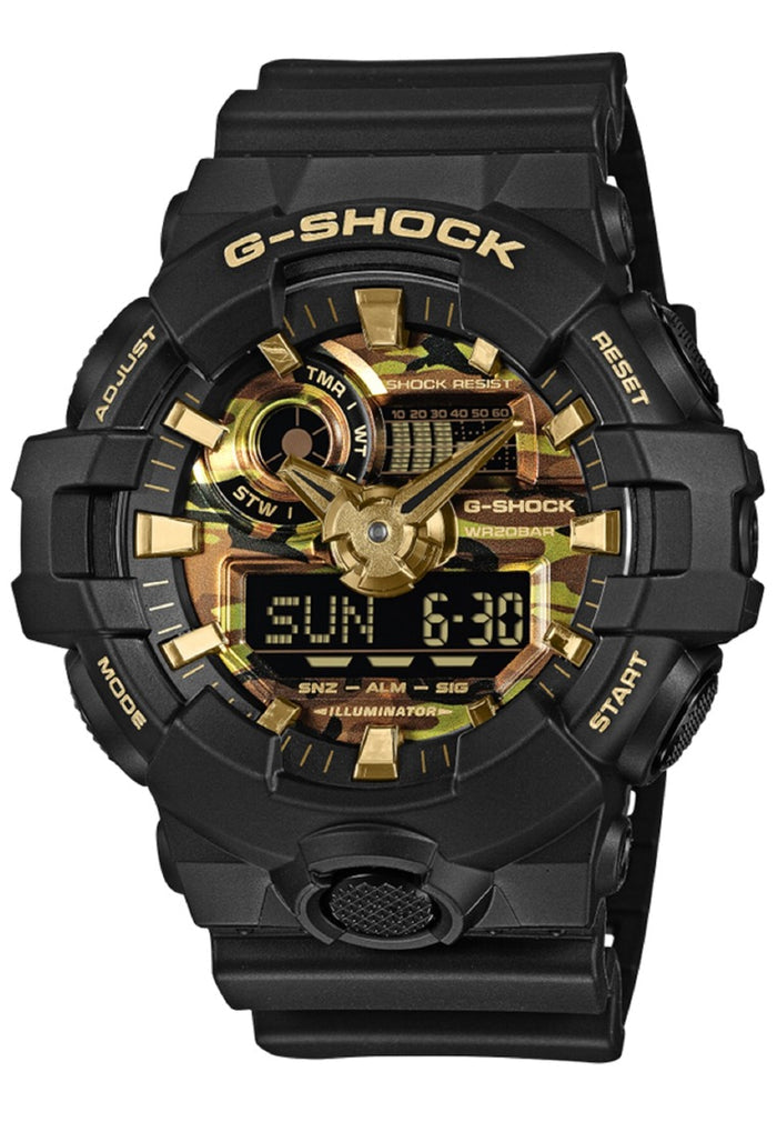 Casio G-shock "Bold Camo & Gold" Digital Analog Rubber Strap Watch for Men GA-700CF-1ADR-Watch Portal Philippines