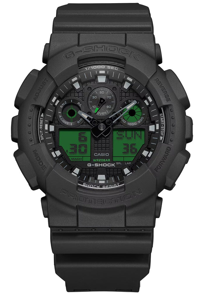 Casio G-shock GA-100BEG-1ADR Rubber Strap Digital Analog Watch for Men-Watch Portal Philippines