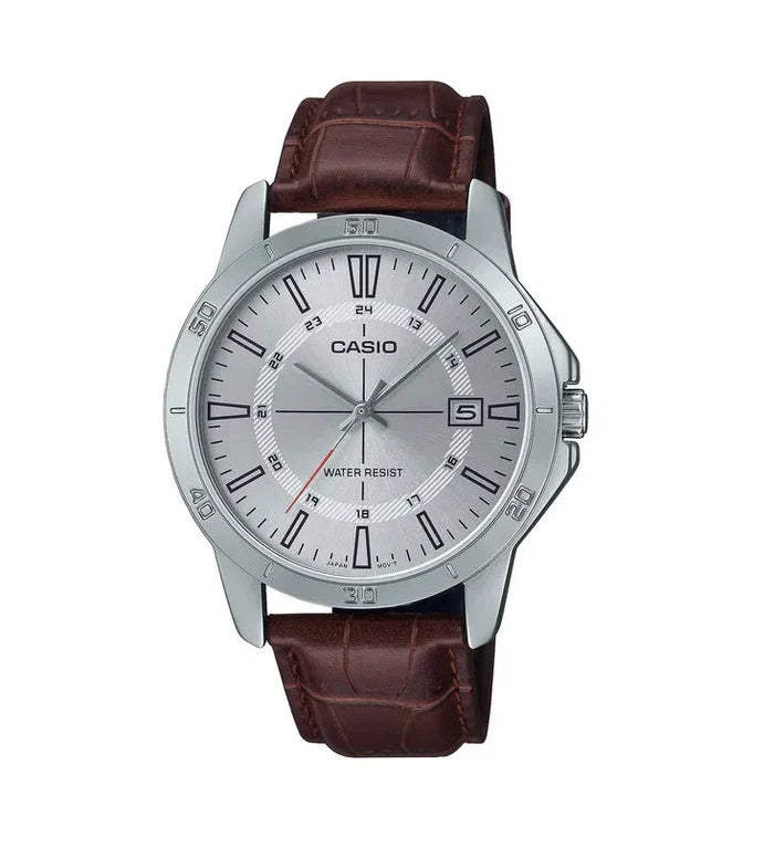 Casio MTP-V004L-7C Analog Leather Strap Watch For Men-Watch Portal Philippines