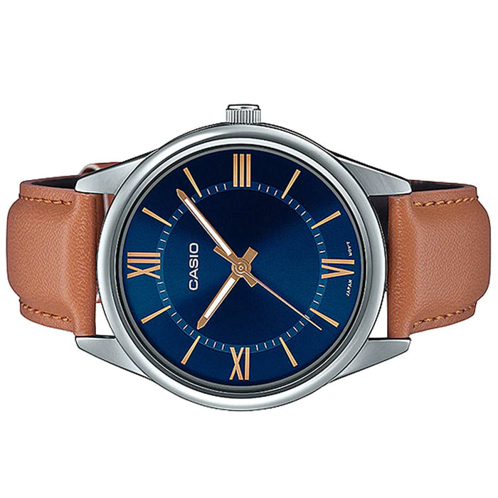 Casio MTP-V005L-2B5 Brown Leather Strap Watch for Men-Watch Portal Philippines