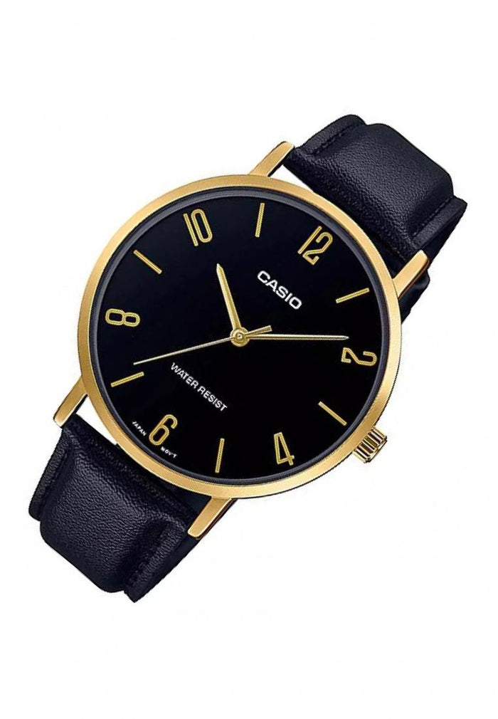Casio MTP-VT01GL-1B2 Analog Leather Strap Watch For Men-Watch Portal Philippines