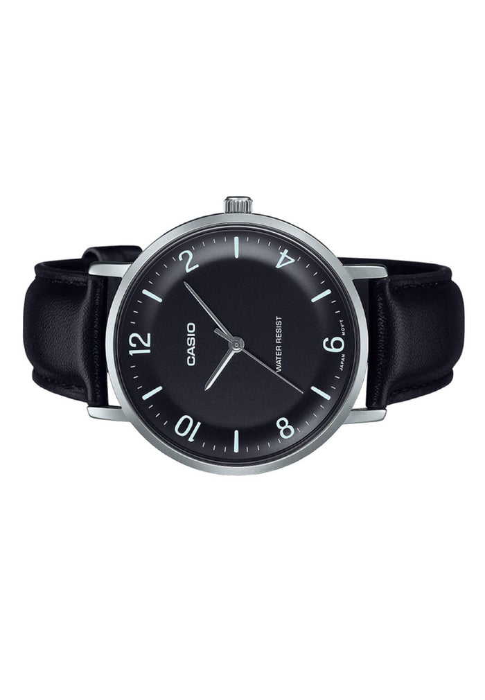 Casio MTP-VT03L-1B Analog Leather Band Watch For Men-Watch Portal Philippines