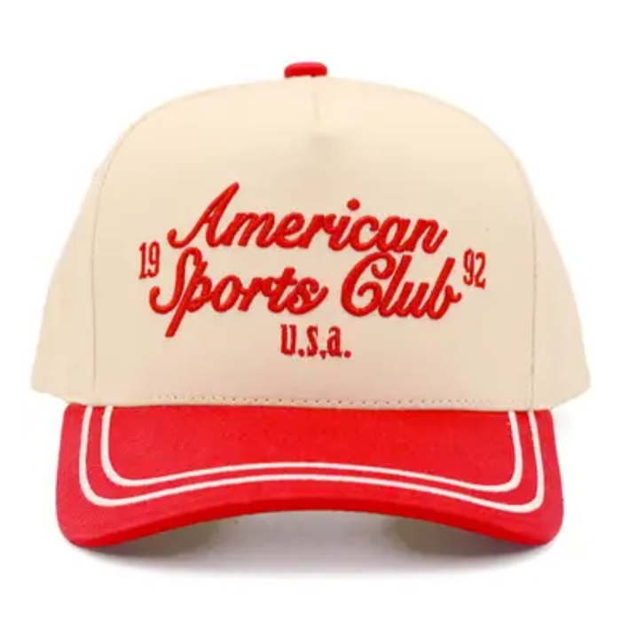 C.C American Sports Club Letter Two Tone Trucker Hat