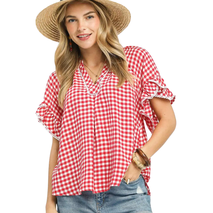 Cherry Picnic Ruffle Top