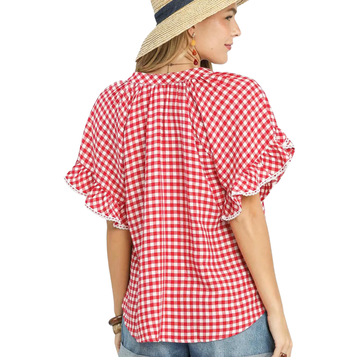 Cherry Picnic Ruffle Top