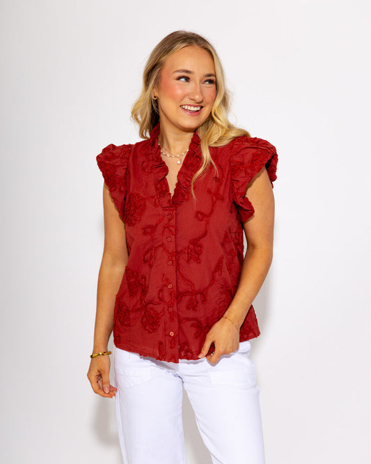 Chestnut Ruffle Top