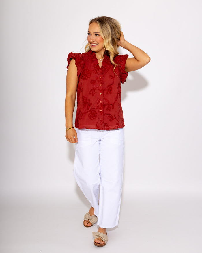 Chestnut Ruffle Top