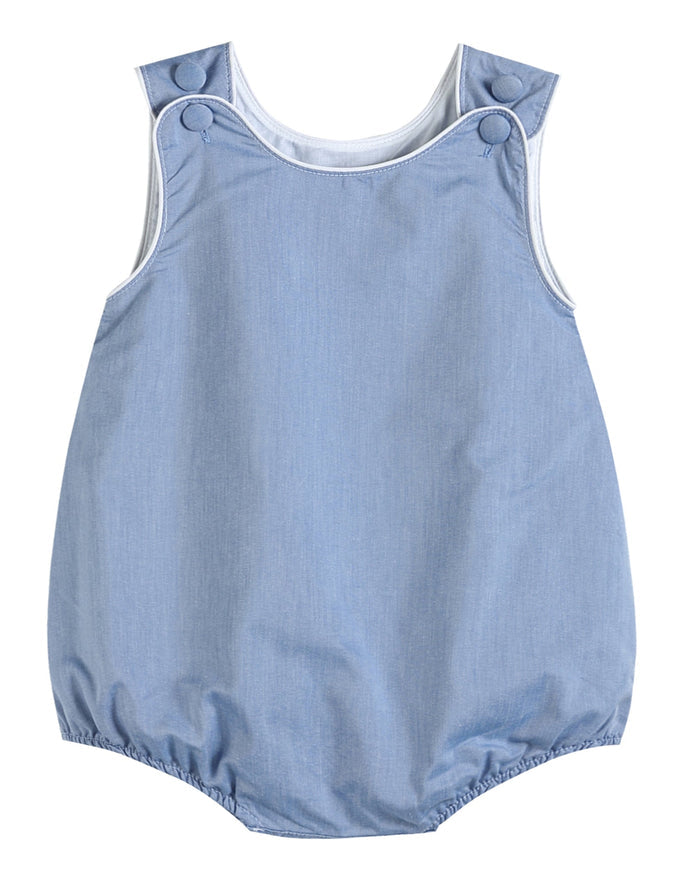 Basic Blue Denim Style Bubble Romper - Lil Cactus