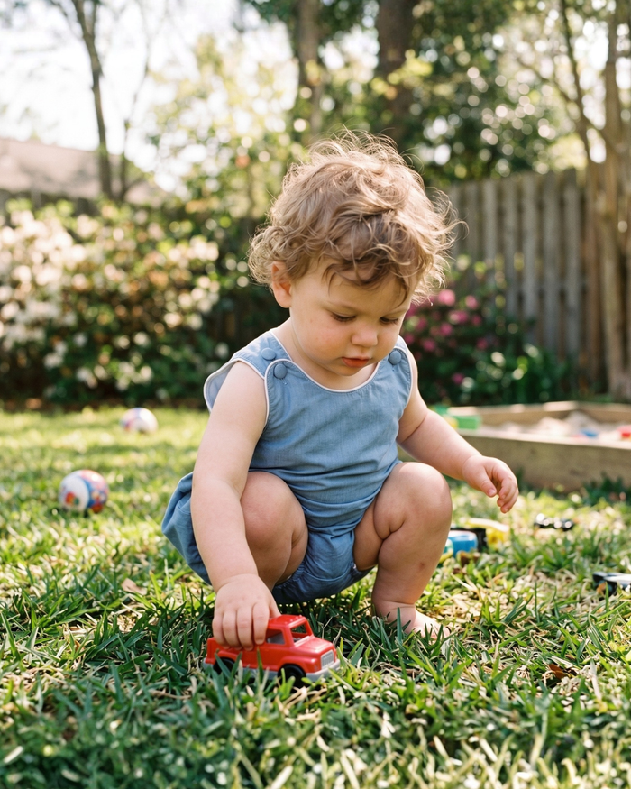 Classic Blue Denim Style Baby Bubble Romper - Lil Cactus