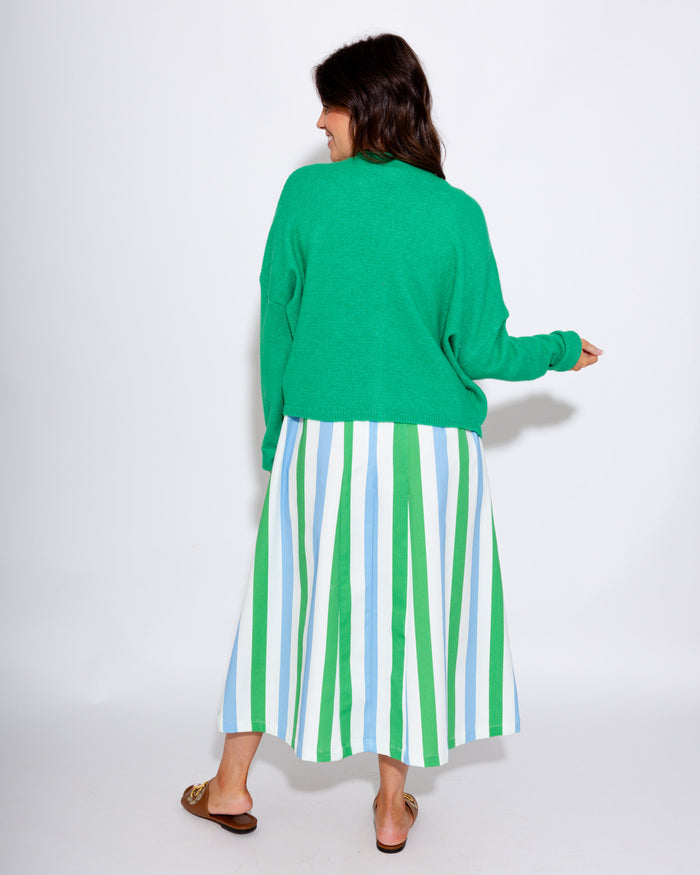 Classic Button Up Cardigan in Kelly Green