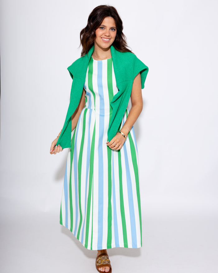 Classic Button Up Cardigan in Kelly Green