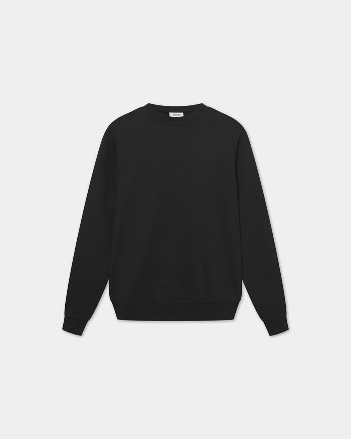 Classic Crewneck, Women - Embroidered Logo - Black