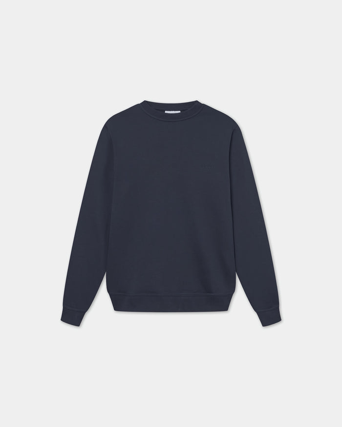 Classic Crewneck, Women - Embroidered Logo - Navy Blue