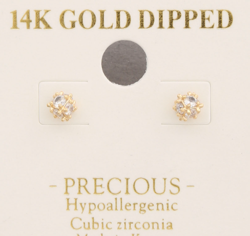 Classic CZ Round Post Earrings